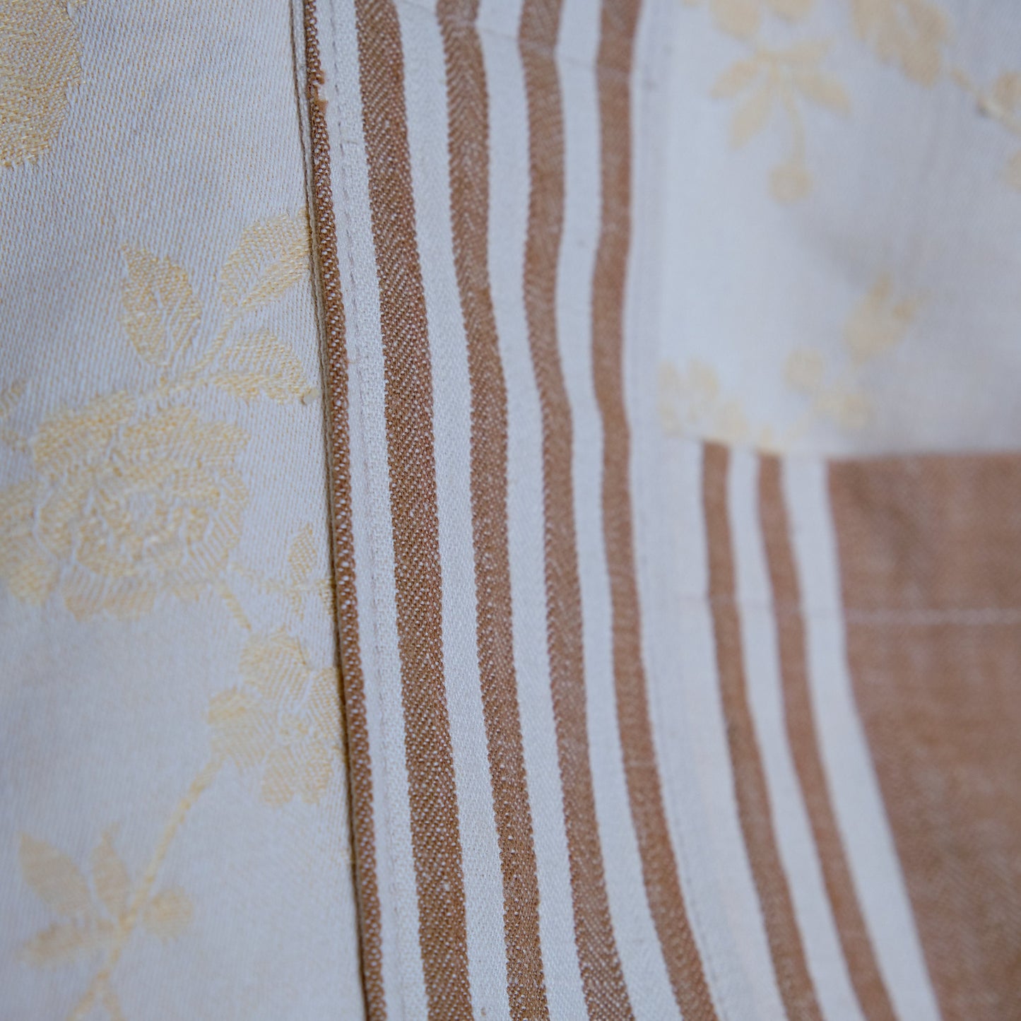 Extra Large Tote Bag: Antique French Damask & Linen