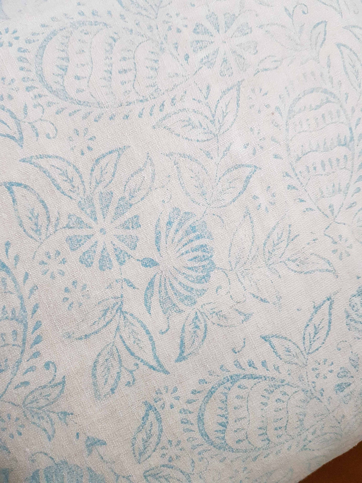 Hand made printed cushion cover,  antique French linen