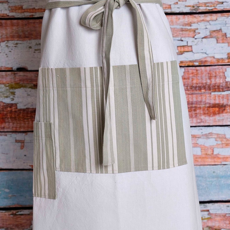 Large Vintage French Linen Apron: Chef, Baking, Gardening