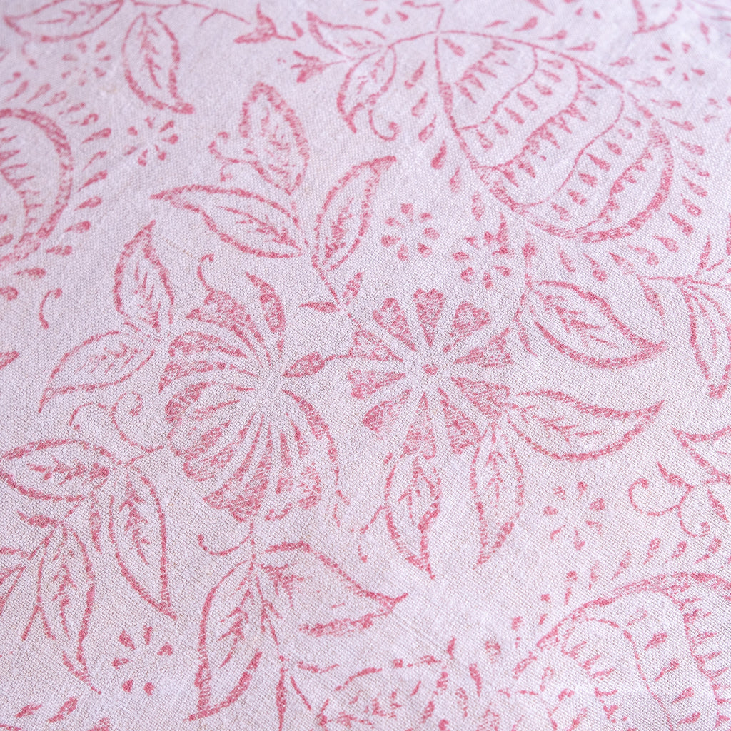 Hand made printed cushion cover,  antique French linen