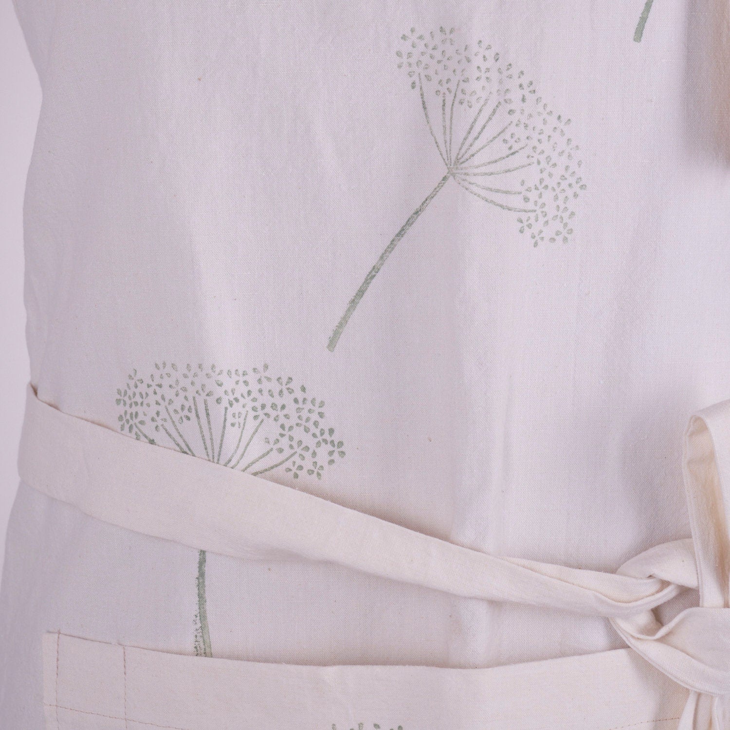 Hand Block Printed Linen Apron: Vintage French Style