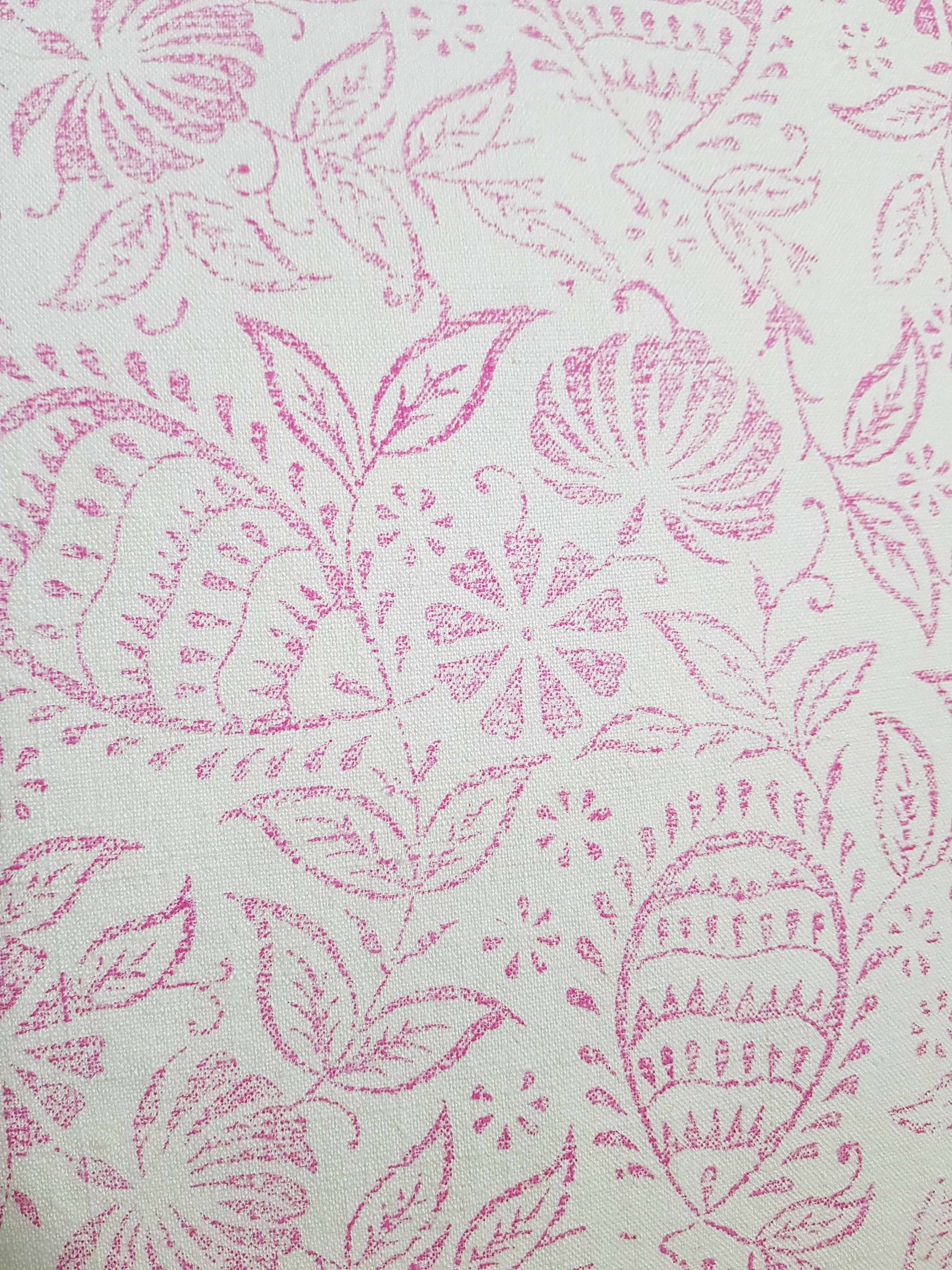 Large hand printed cushion cover,  antique French linen