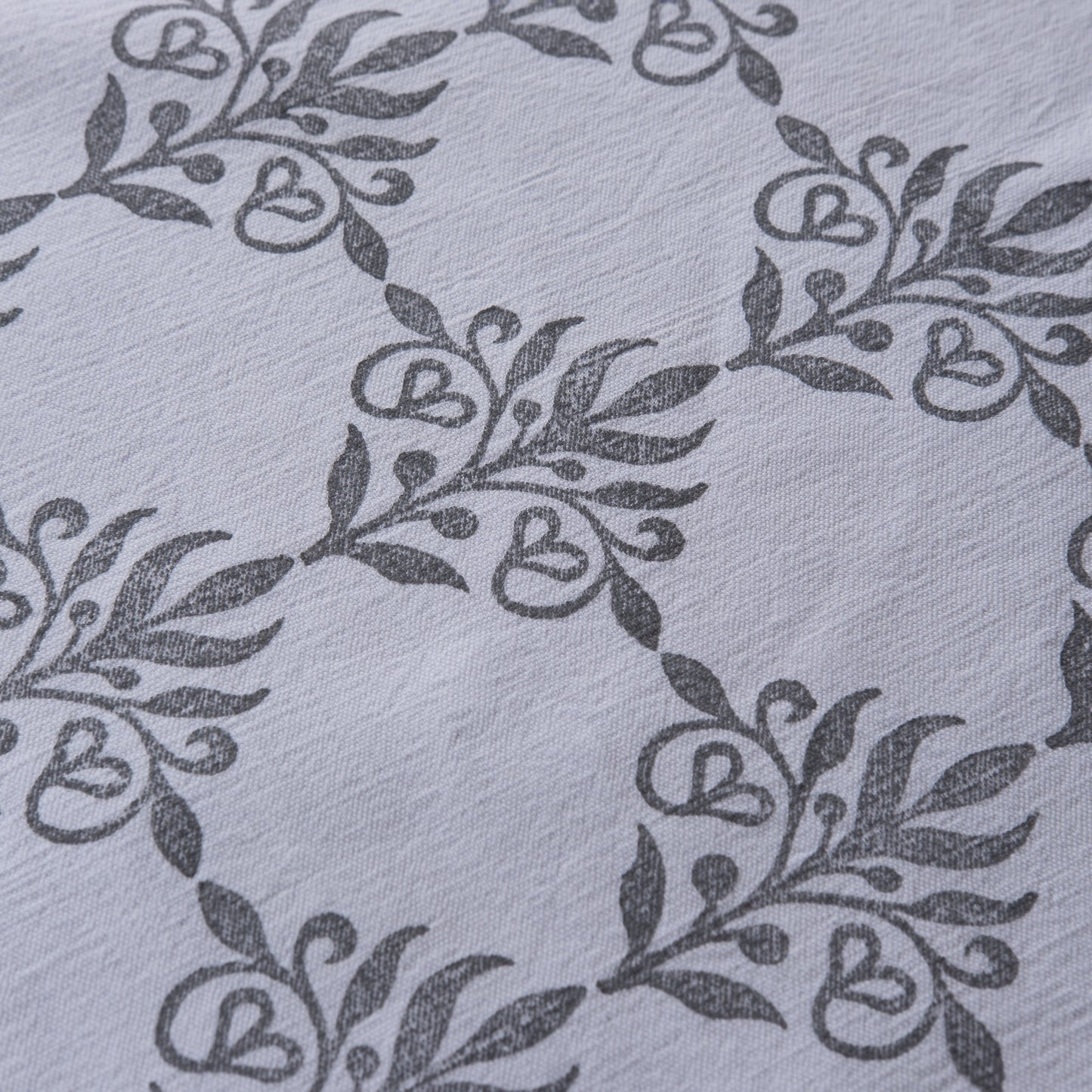 Vintage French linen table runner, hand block printed