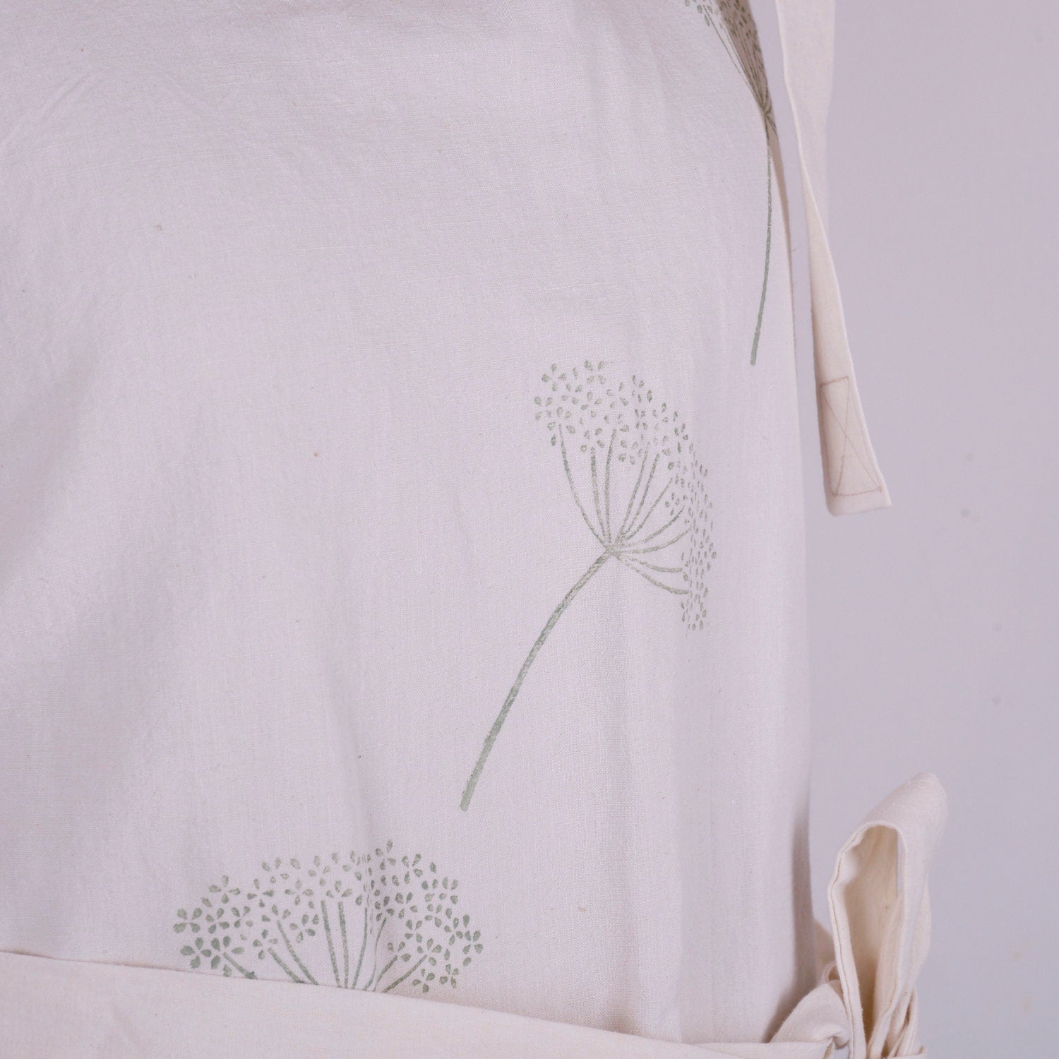 Hand Block Printed Linen Apron: Vintage French Style