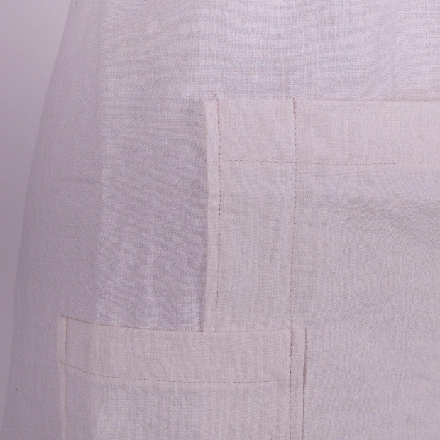 Hand Block Printed Linen Apron: Vintage French Style, Adjustable Neck