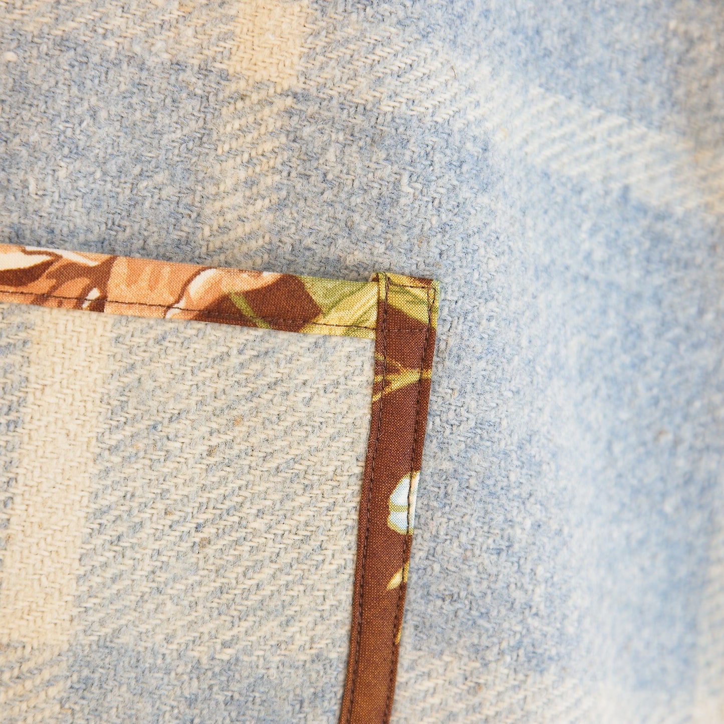 Sleeveless gilet; vintage French wool blanket and Sanderson chintz
