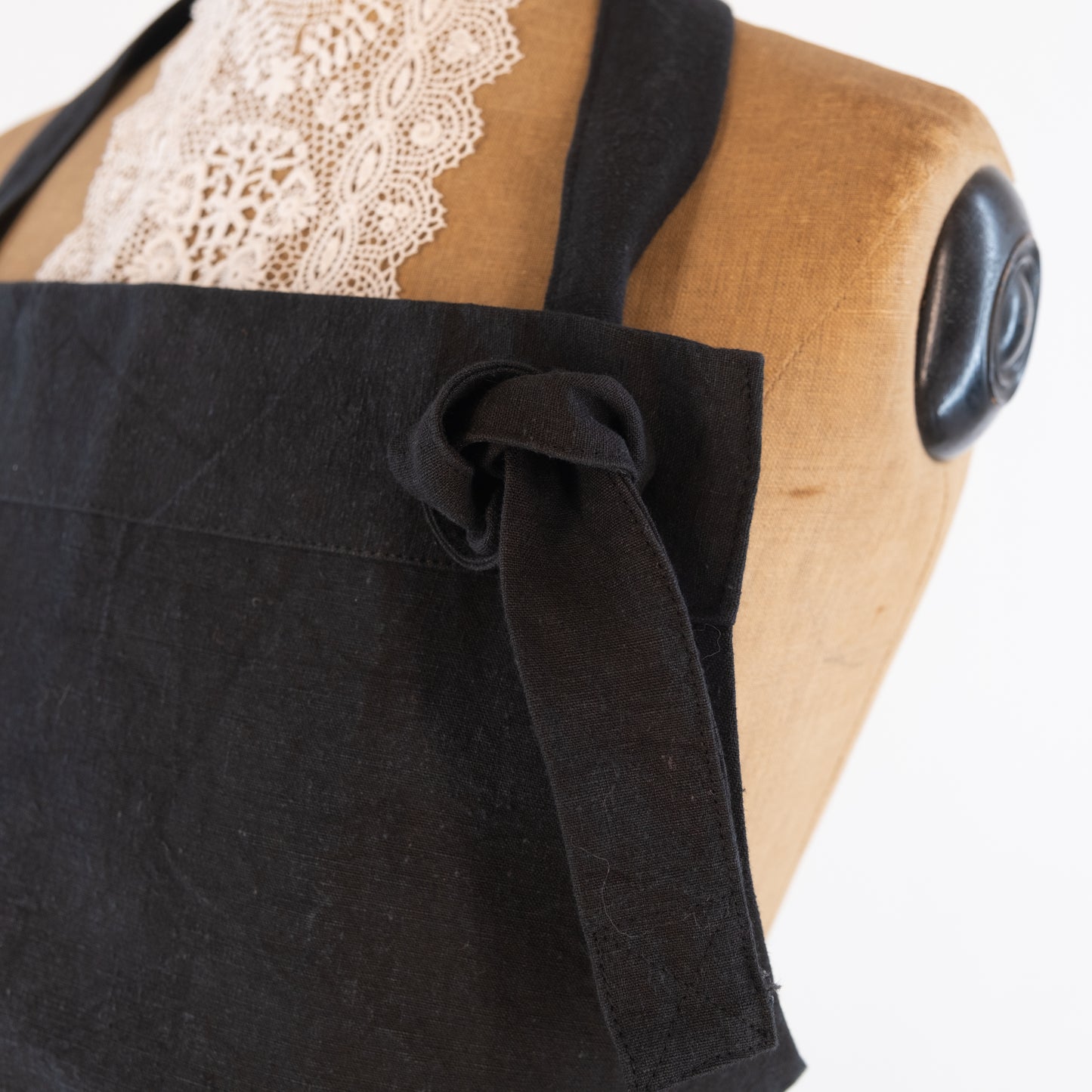 Large Charcoal cook's apron, dyed vintage French linen - baking, cooking, gardening, chef's, gift, unisex, barbecue