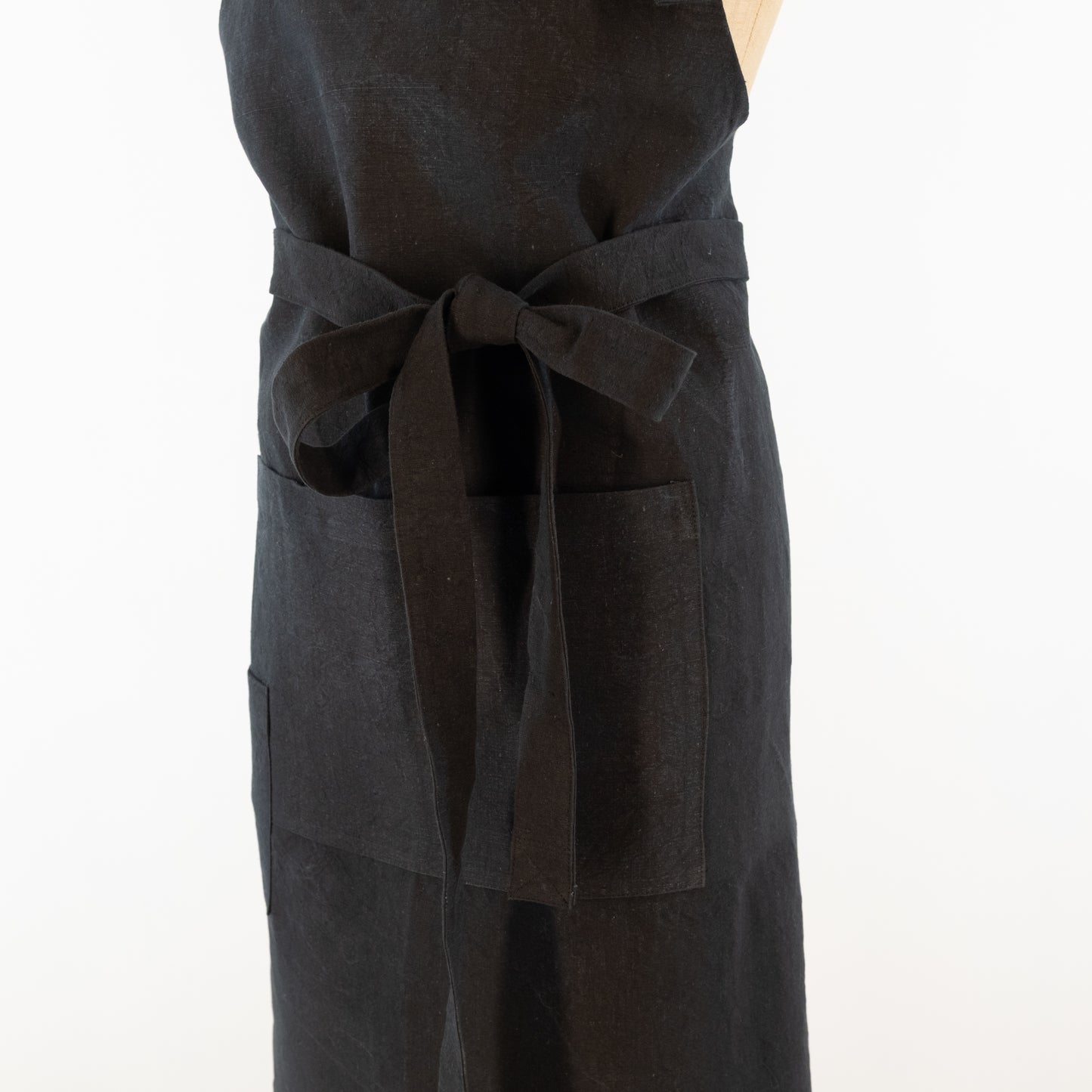 Large Charcoal cook's apron, dyed vintage French linen - baking, cooking, gardening, chef's, gift, unisex, barbecue