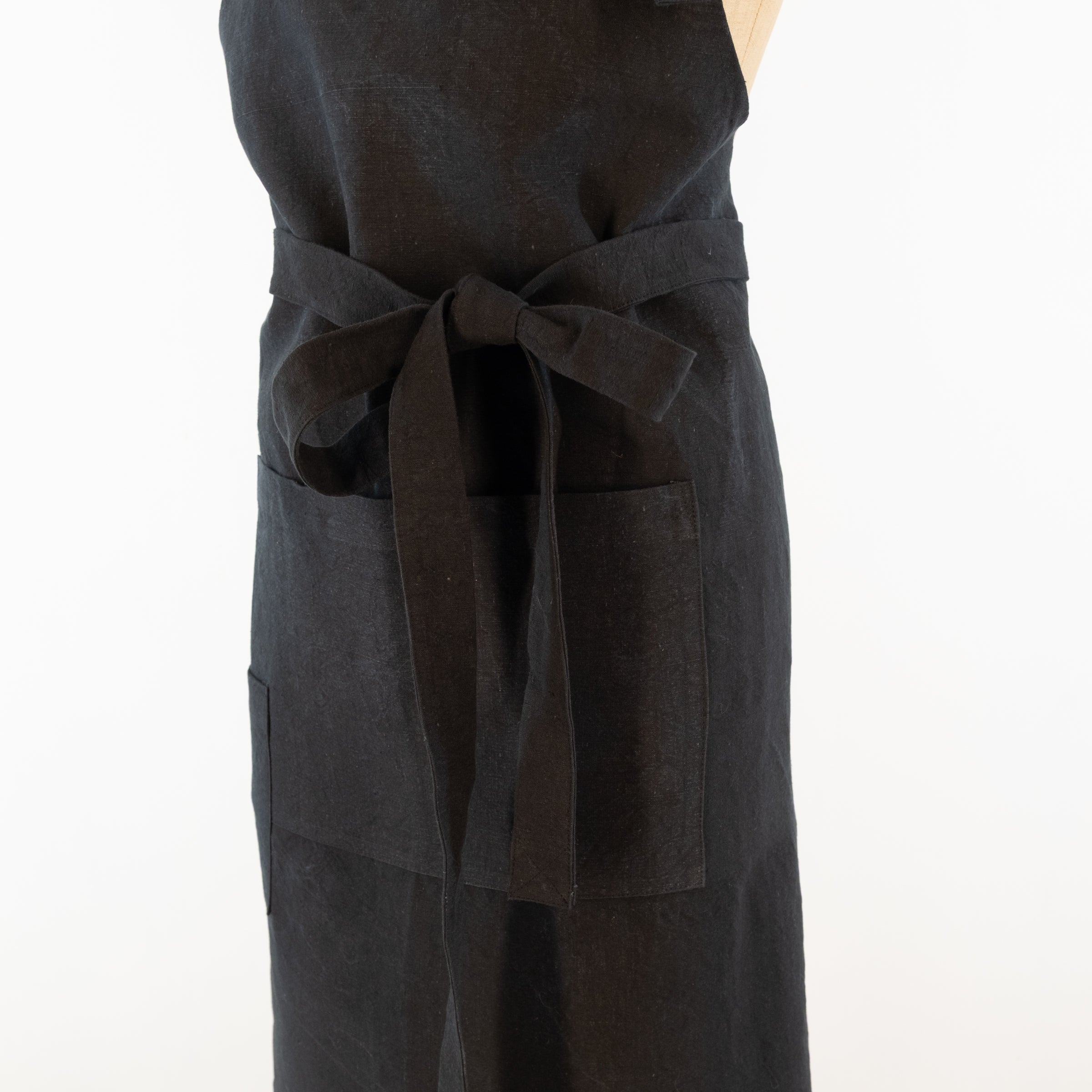 Large Charcoal cook's apron, dyed vintage French linen - baking, cooking, gardening, chef's, gift, unisex, barbecue