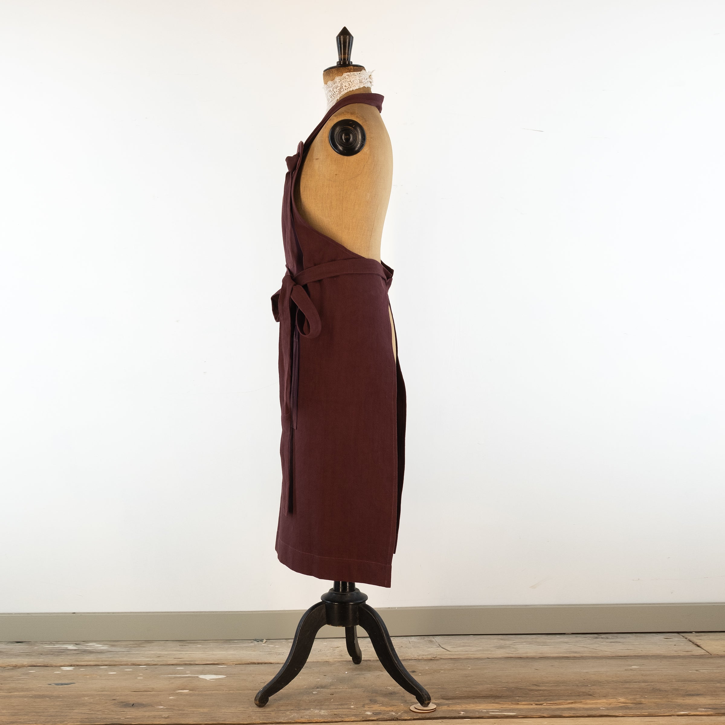 Large cook's apron, dyed vintage French linen - baking, cooking, gardening, chef's, gift, unisex, barbecue