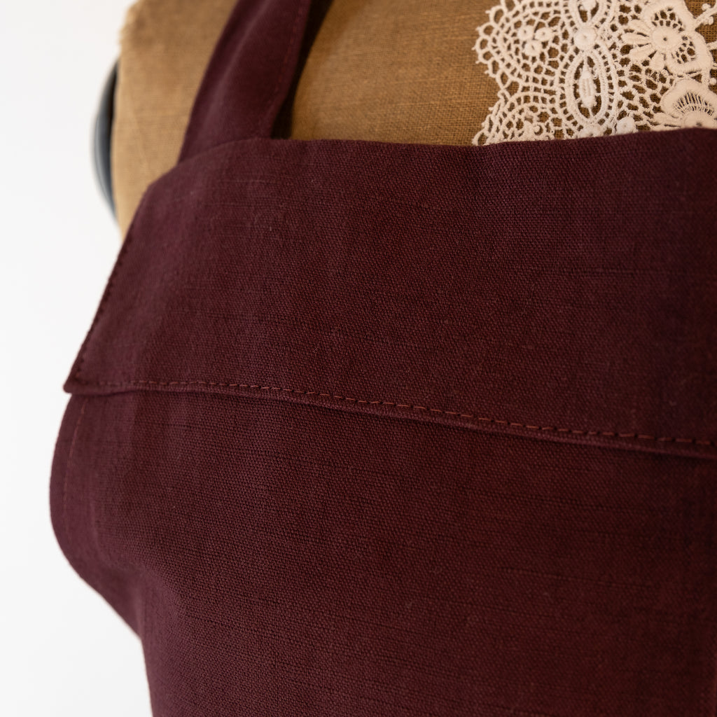Large cook's apron, dyed vintage French linen - baking, cooking, gardening, chef's, gift, unisex, barbecue