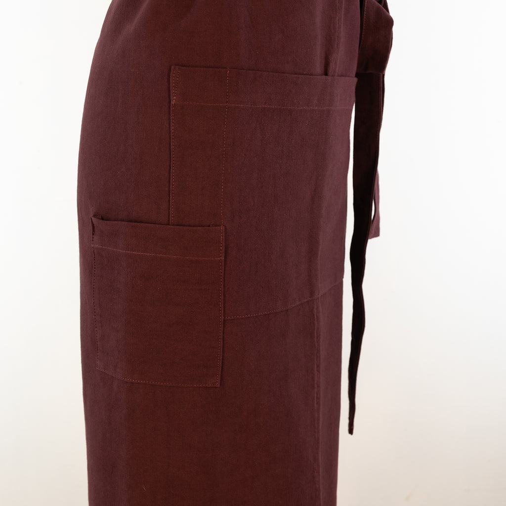 Large cook's apron, dyed vintage French linen - baking, cooking, gardening, chef's, gift, unisex, barbecue