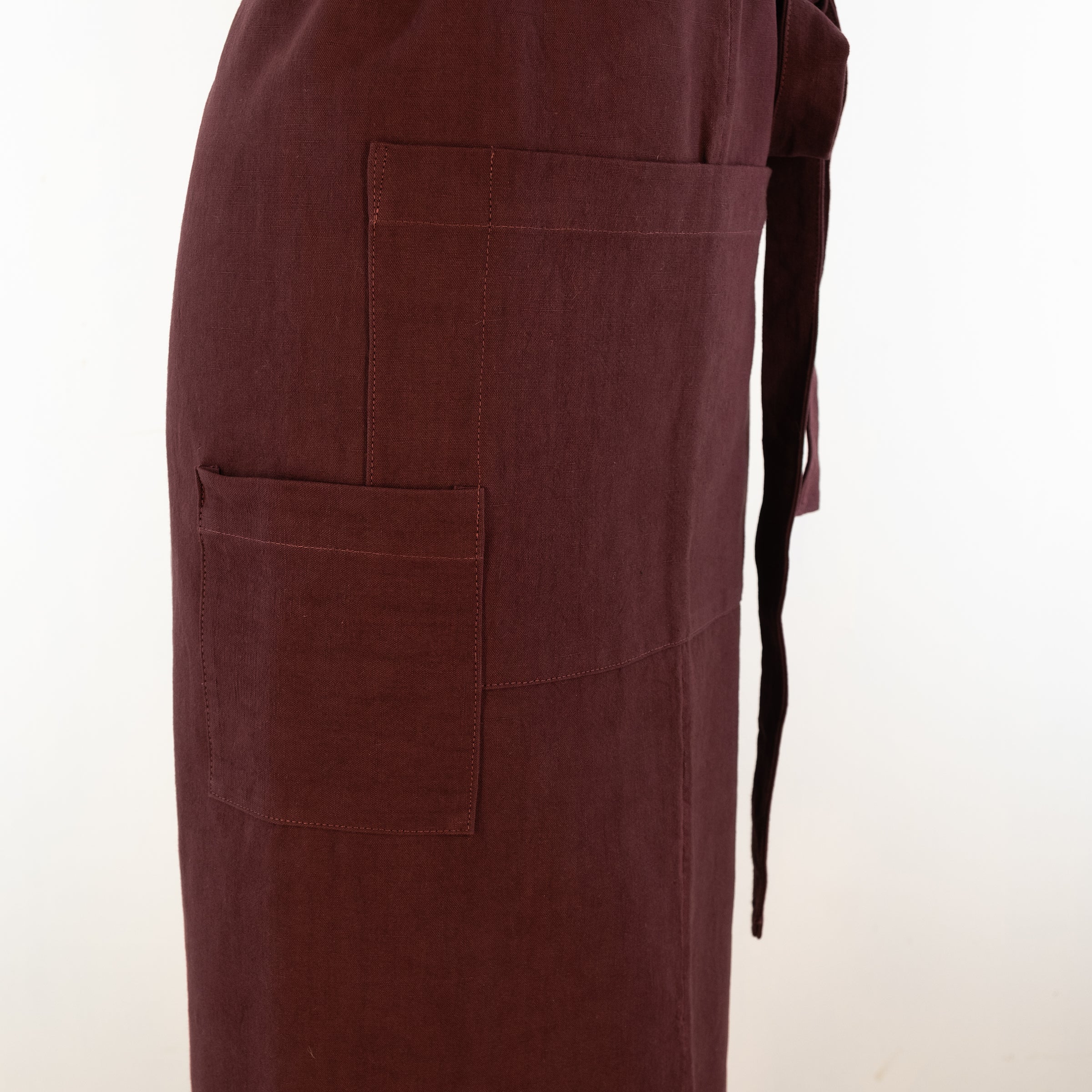 Large cook's apron, dyed vintage French linen - baking, cooking, gardening, chef's, gift, unisex, barbecue