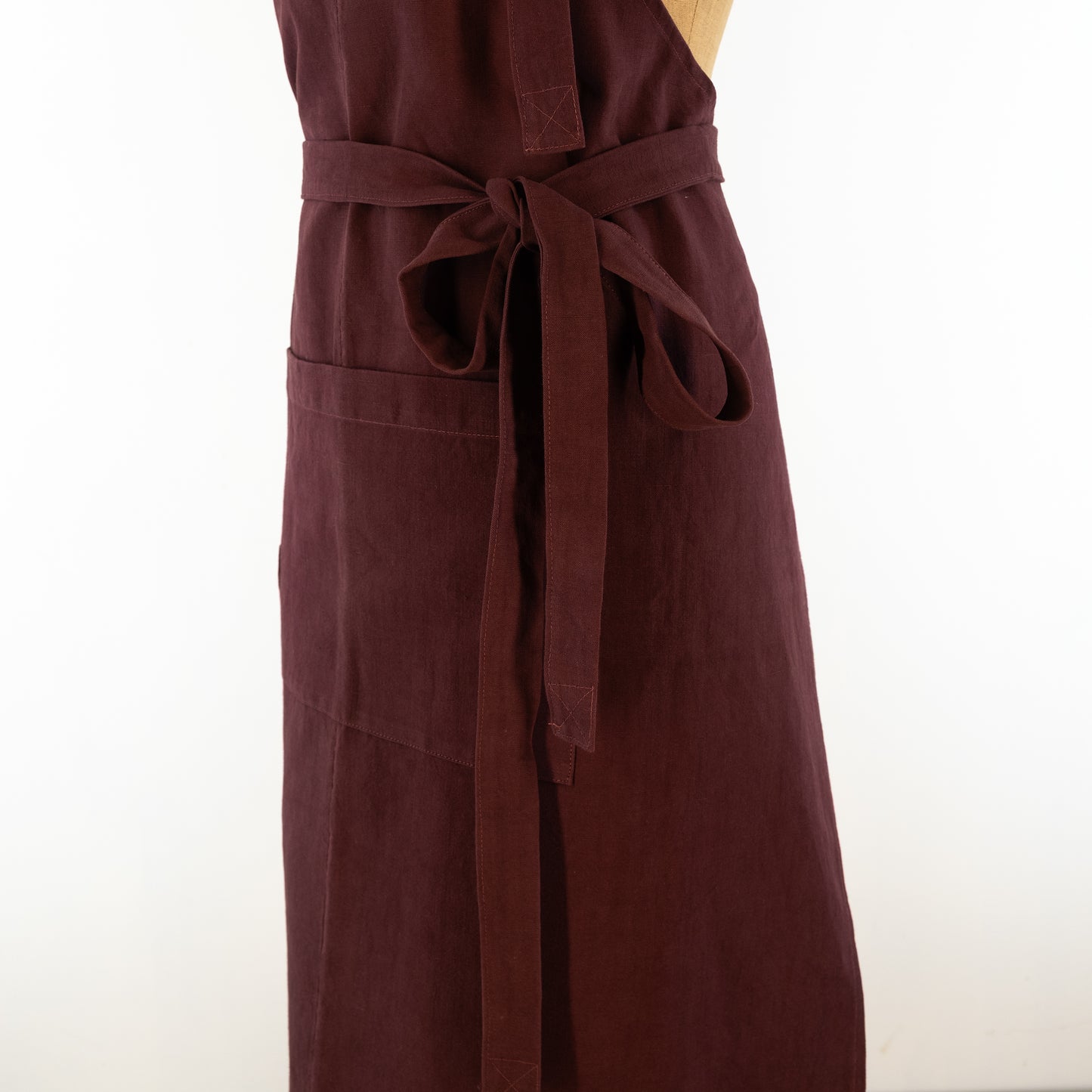 Large cook's apron, dyed vintage French linen - baking, cooking, gardening, chef's, gift, unisex, barbecue