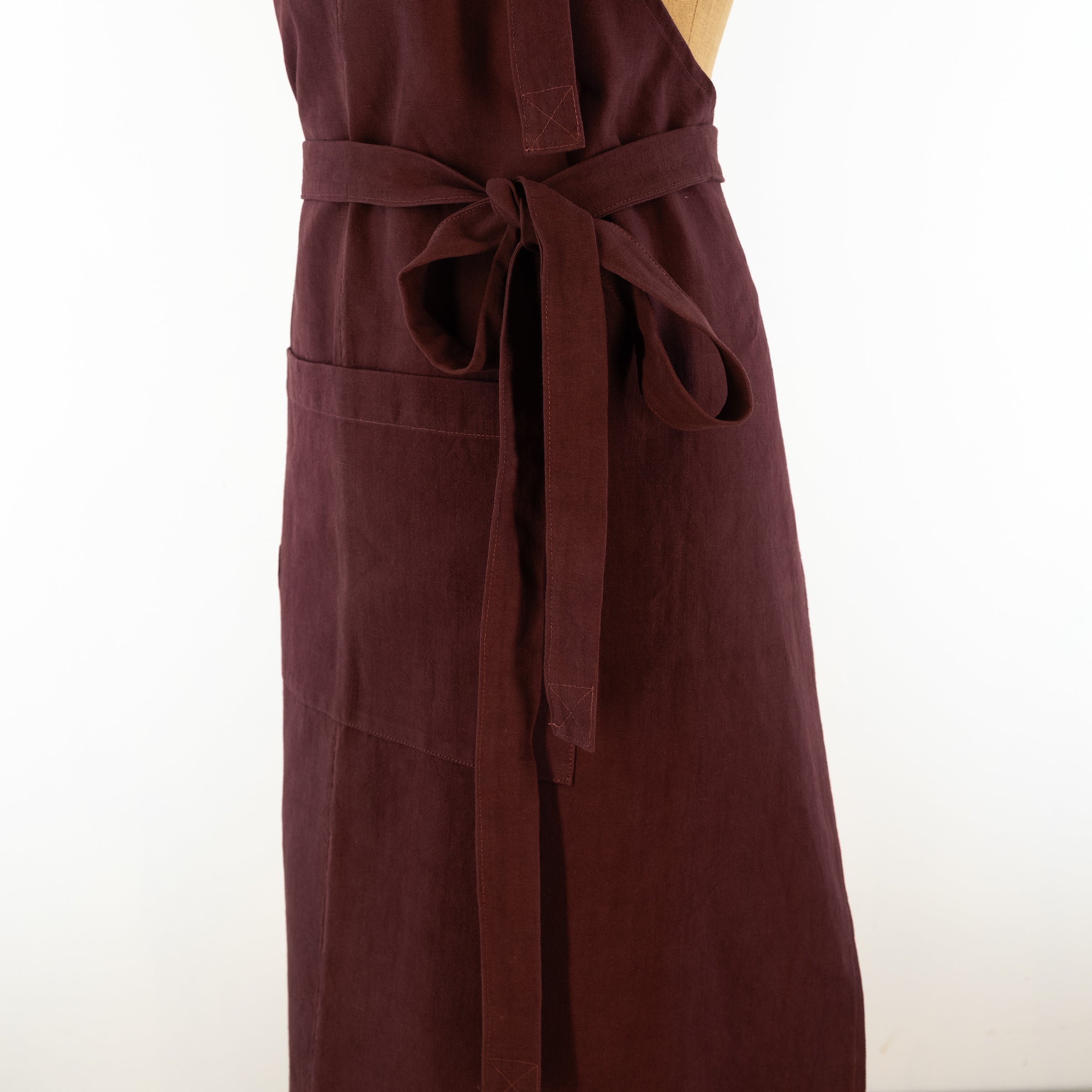 Large cook's apron, dyed vintage French linen - baking, cooking, gardening, chef's, gift, unisex, barbecue