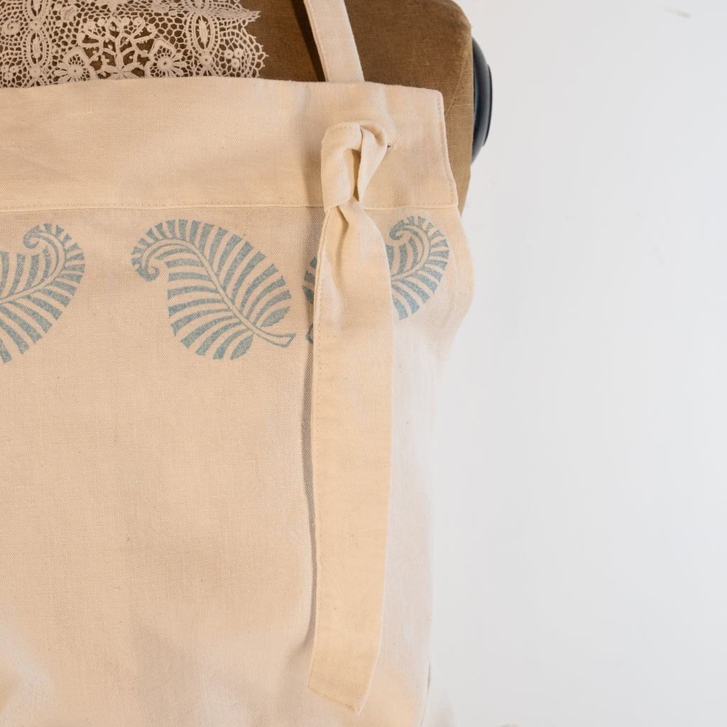 Hand Block Printed Linen Apron: Vintage French Style, Adjustable Neck -  for baking, cooking, gardening, chef's, gift, unisex, barbecue