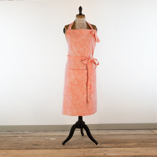 Large, pink ticking apron - for baking, cooking, gardening, chef's, gift, unisex, barbecue