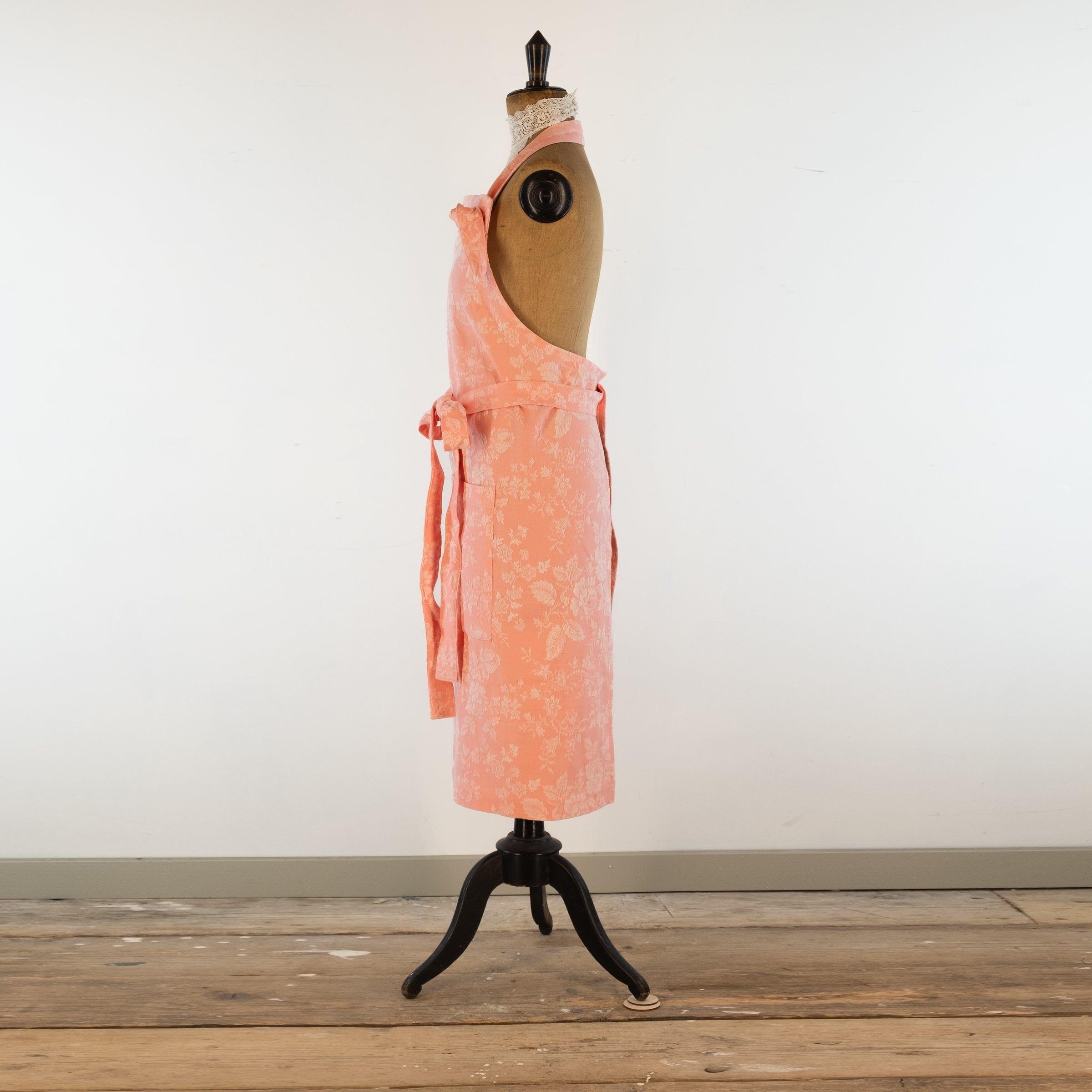 Large, pink ticking apron - for baking, cooking, gardening, chef's, gift, unisex, barbecue