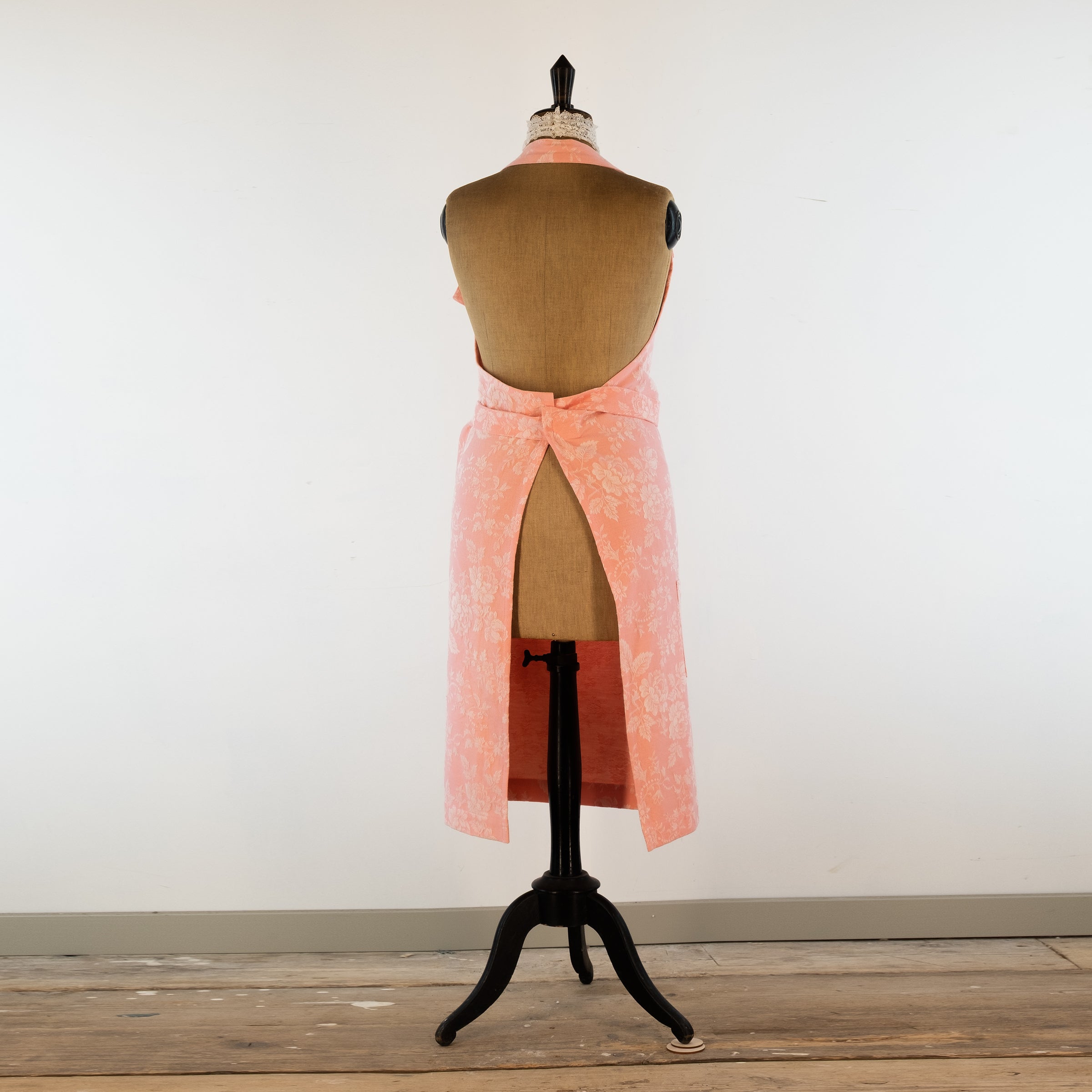 Large, pink ticking apron - for baking, cooking, gardening, chef's, gift, unisex, barbecue