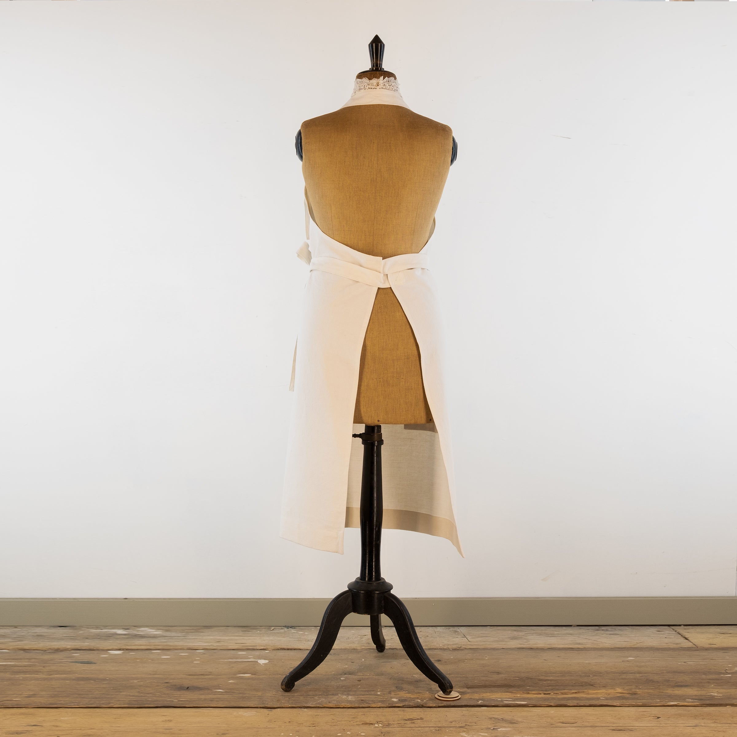 Large ticking detailed cook's apron, natural vintage French linen -for baking, cooking, gardening, chef's, gift, unisex, barbecue