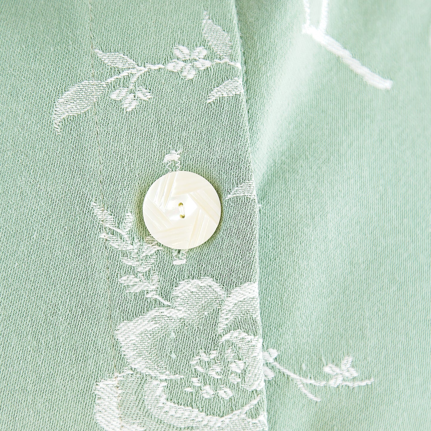 Sleeveless top in vintage French cotton damask, waistcoat, blouse, jacket, shirt, summer