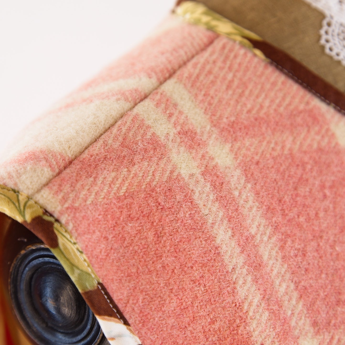 Sleeveless gilet; vintage French wool blanket and Sanderson chintz