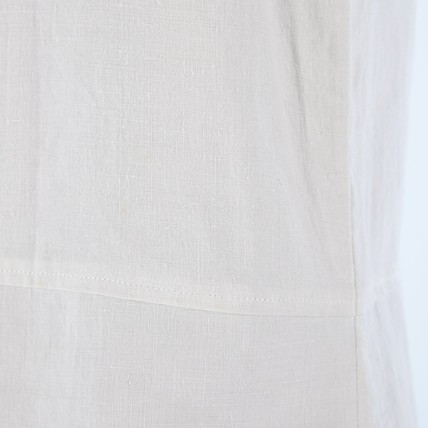 Antique Linen Sleeveless Top, hand stitched scalloped edging