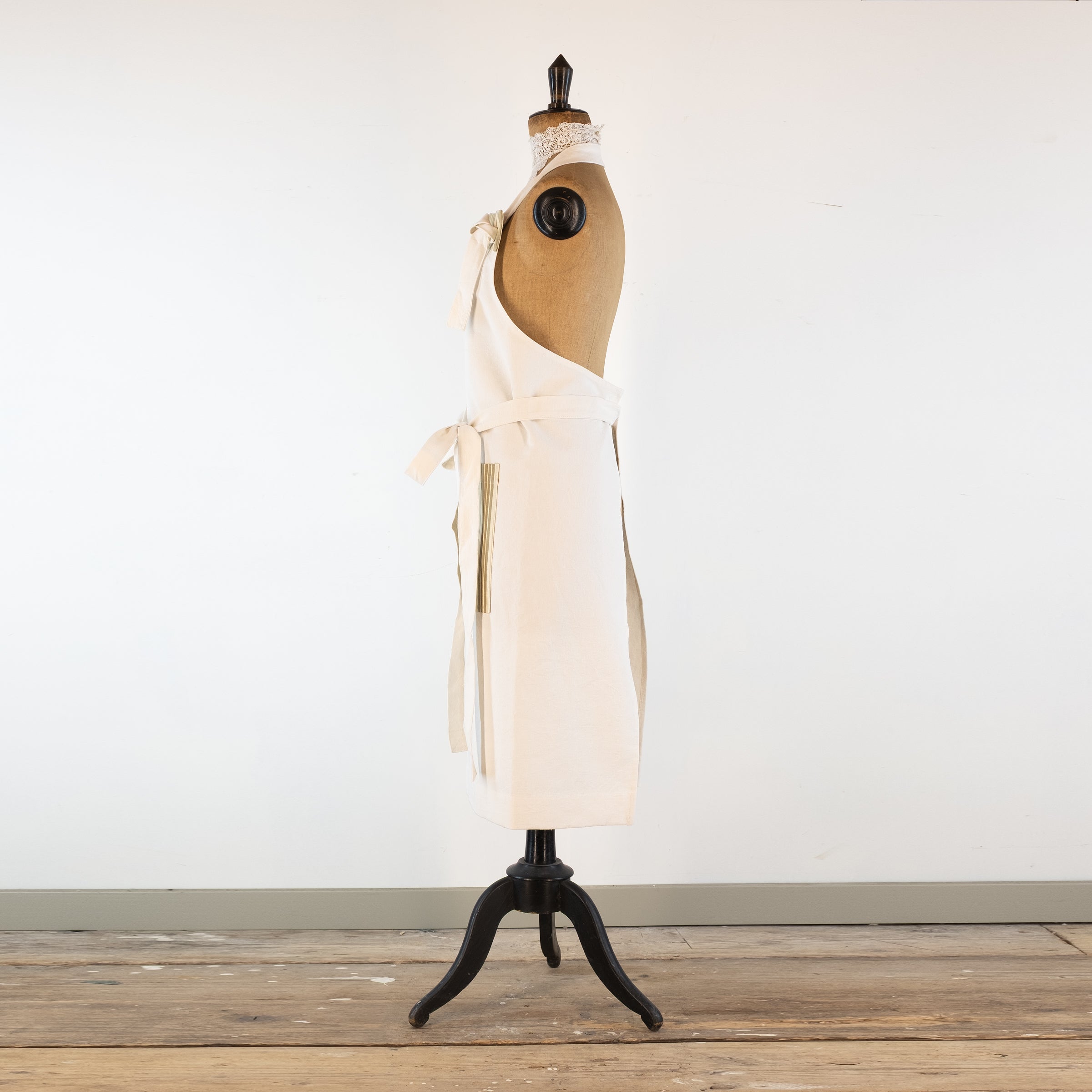 Large Ticking detailed cook's apron, natural vintage French linen - baking, cooking, gardening, chef's, gift, unisex, barbecue