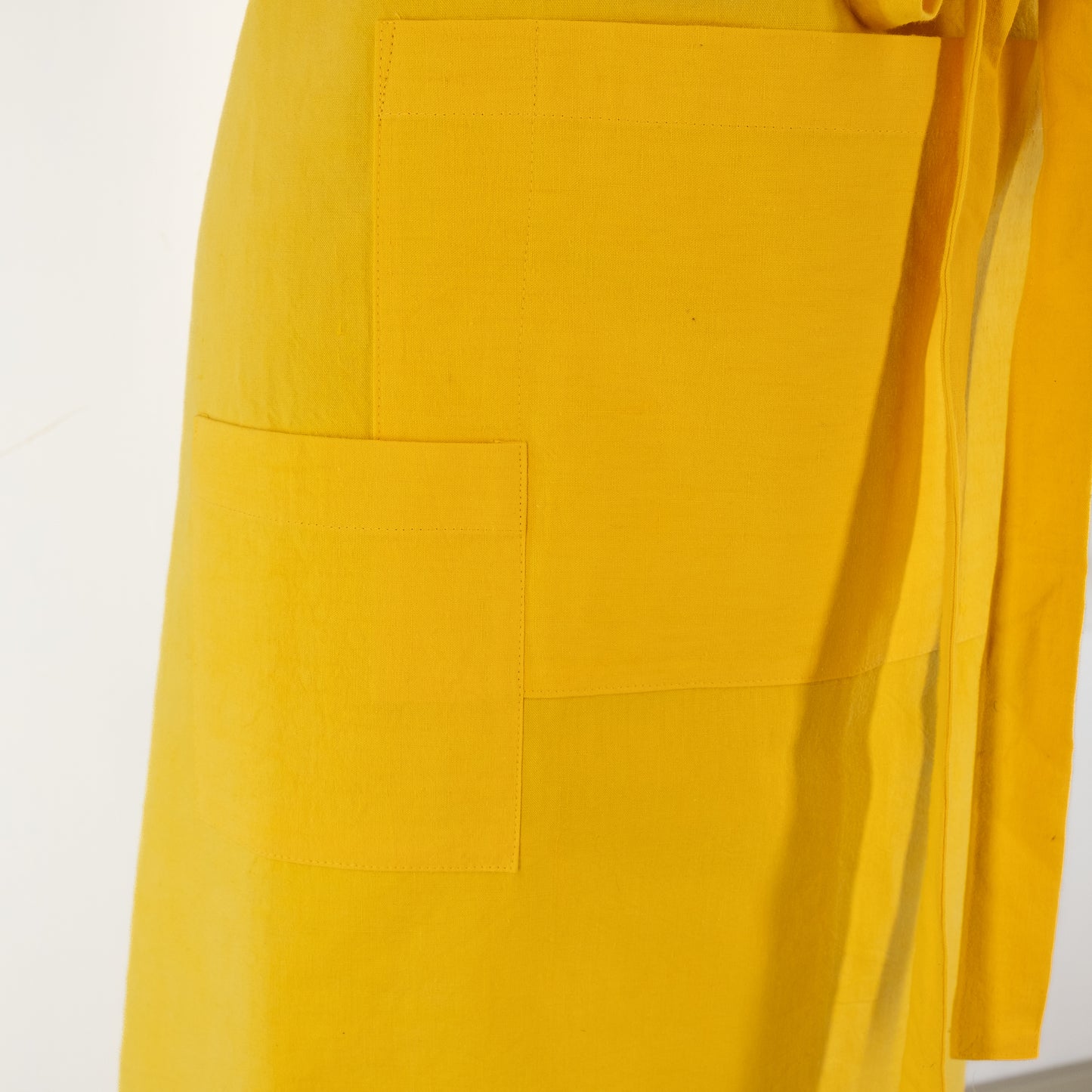 Large yellow cook's apron, dyed vintage French linen - baking, cooking, gardening, chef's, gift, unisex, barbecue