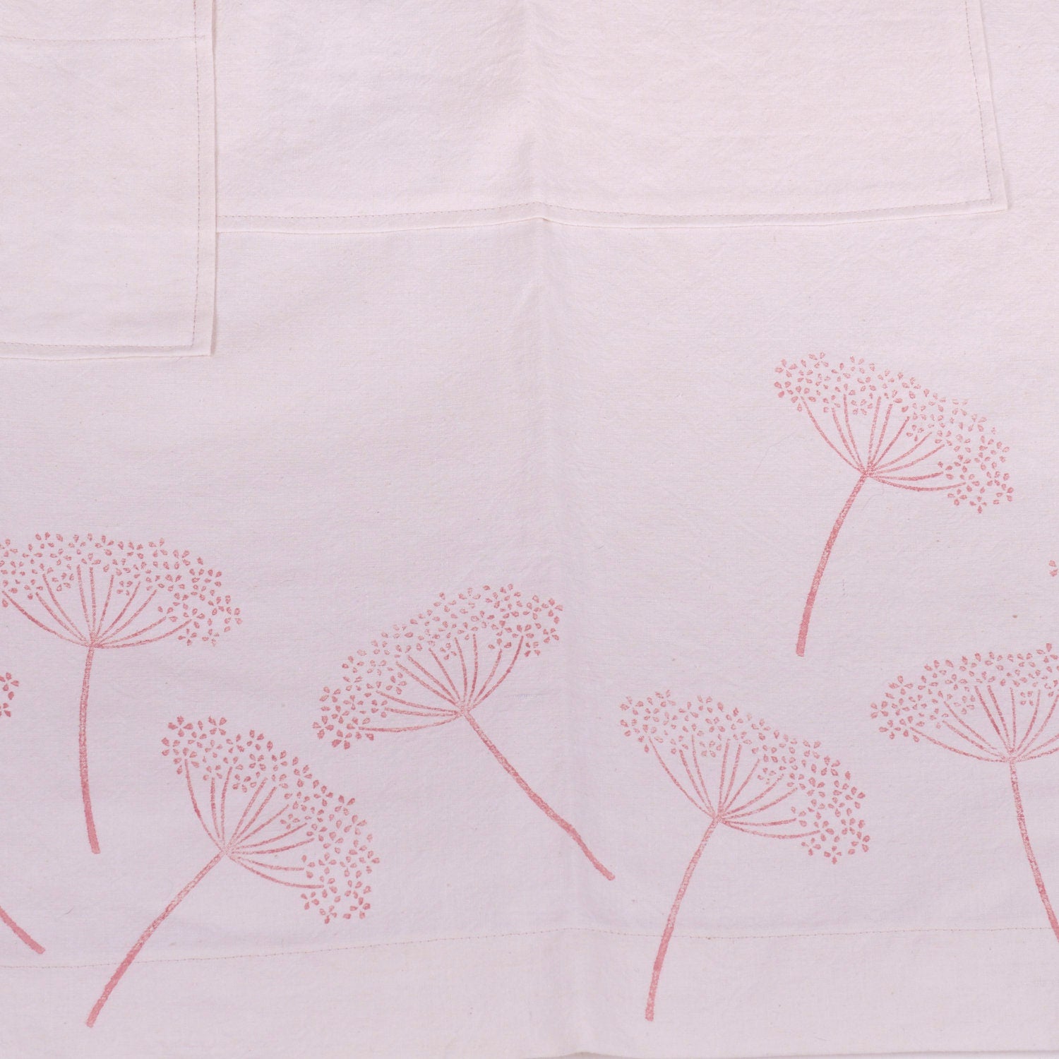 Hand Block Printed Linen Apron: Vintage French Style, Adjustable Neck