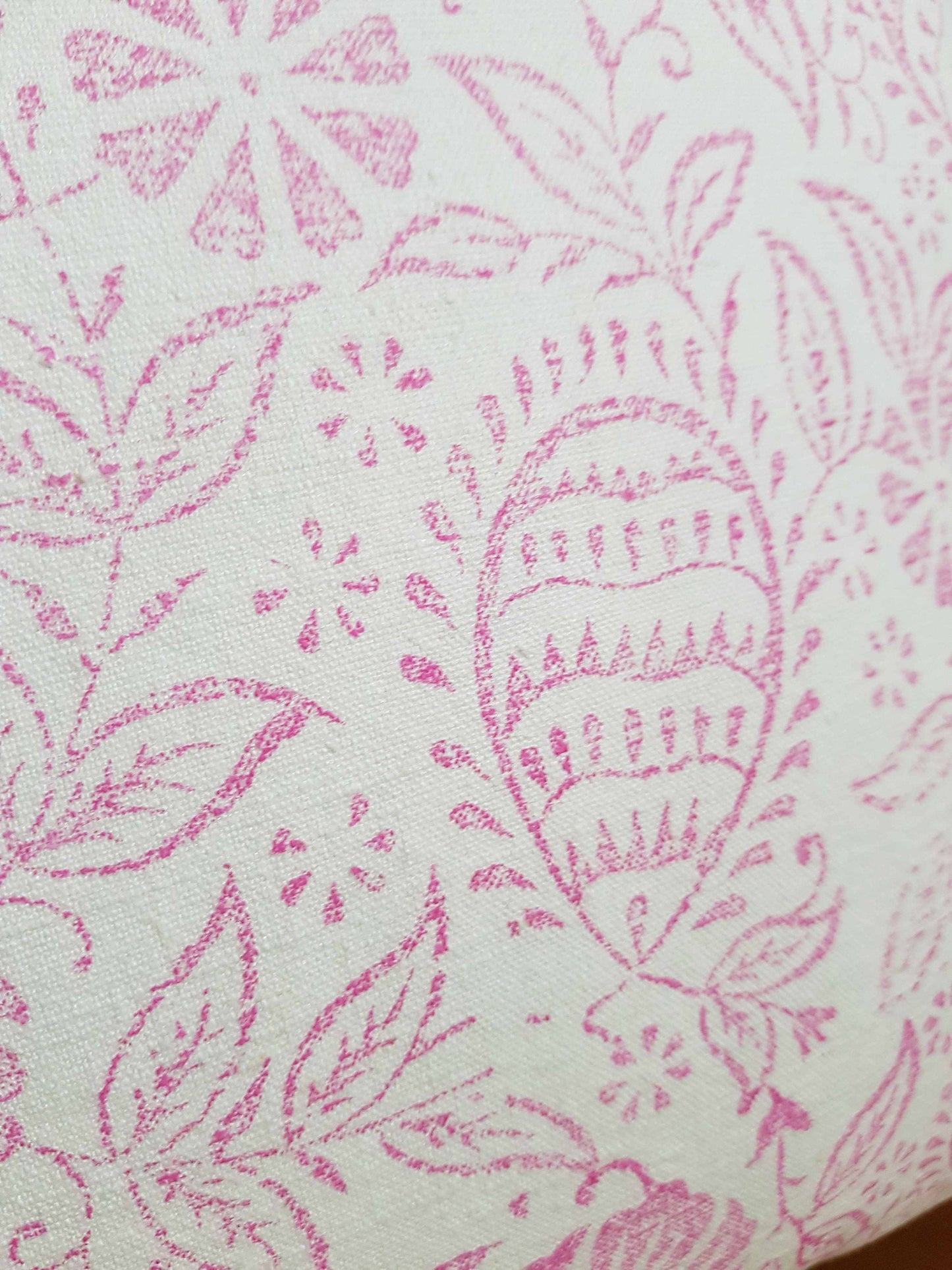 Large hand printed cushion cover,  antique French linen