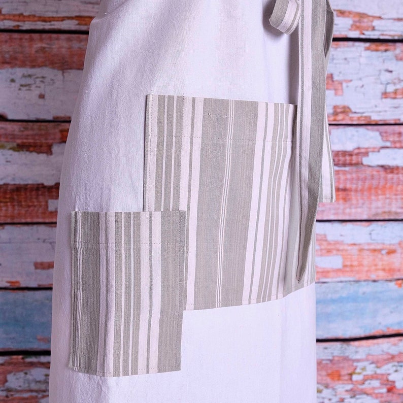 Large Vintage French Linen Apron: Chef, Baking, Gardening