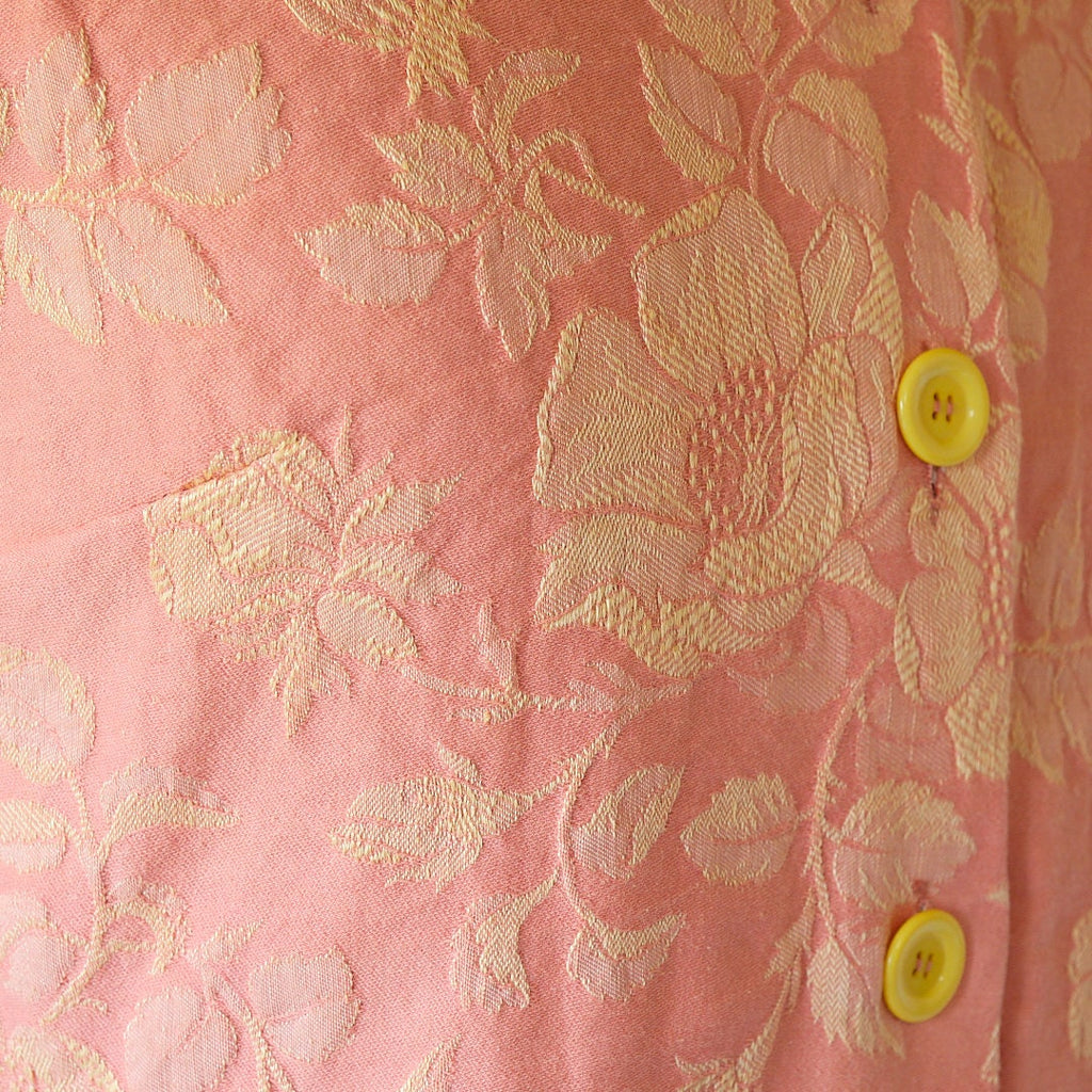 Sleeveless top in vintage French linen damask. Wear as waistcoat, blouse, jacket, shirt or sleeveles summer top