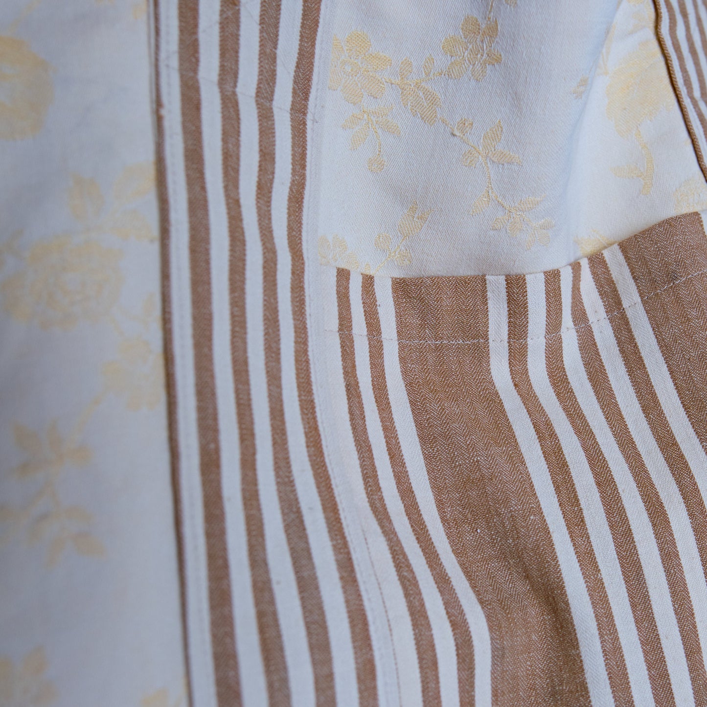 Extra Large Tote Bag: Antique French Damask & Linen