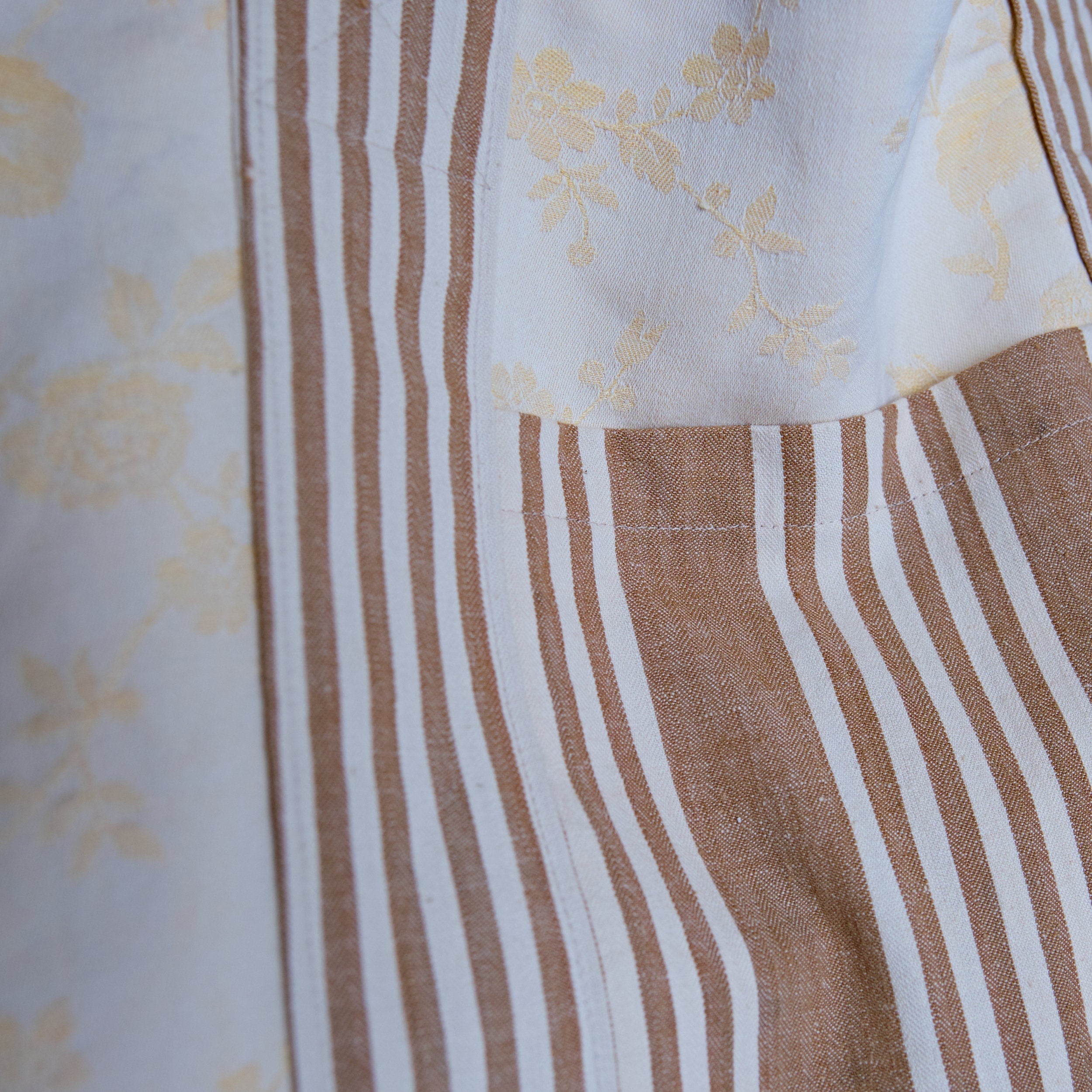 Extra Large Tote Bag: Antique French Damask & Linen