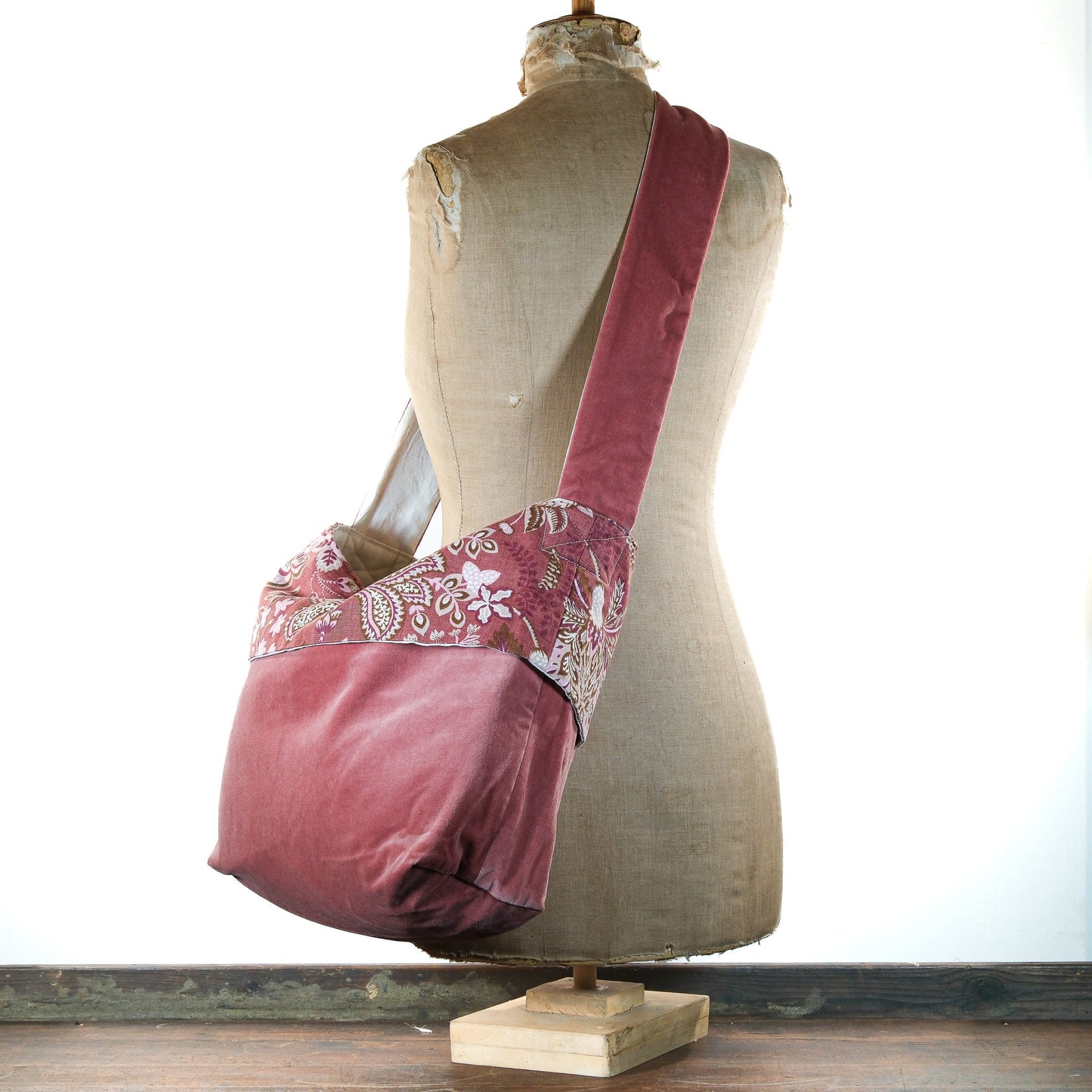 Slouchy tote bag with decorative cuff. Office, college, gym, beach, nappy bag