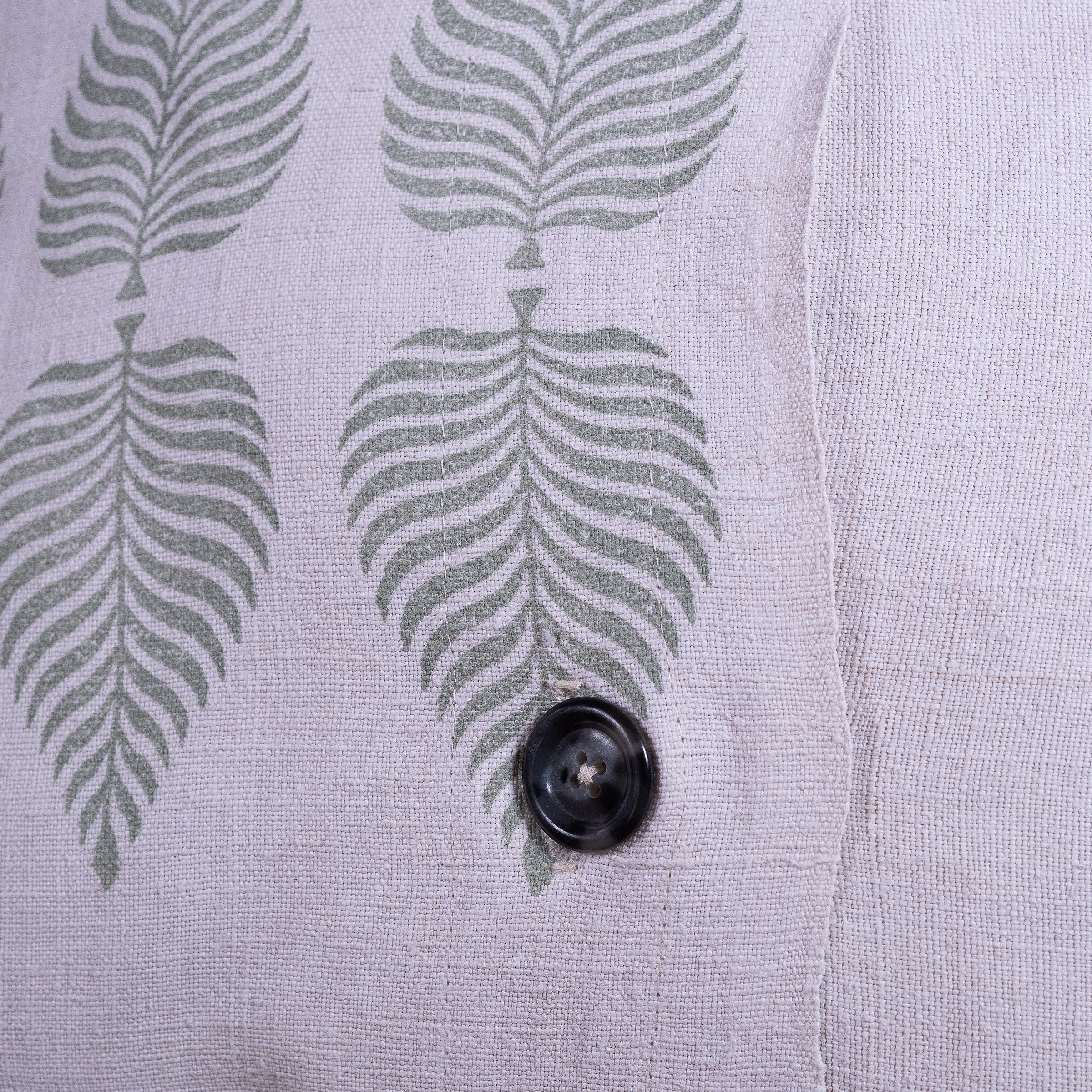 Handmade on antique hemp, block printed cushion cover